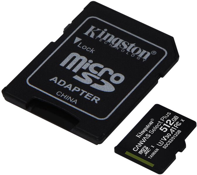 Cart&atilde;o Kingston Canvas Select Plus MicroSDHC UHS-I A1 512GB image number 0