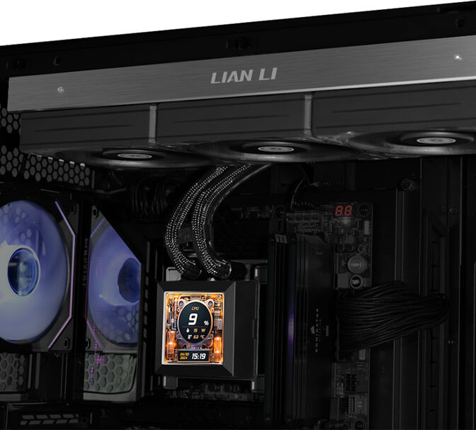 Water Cooler CPU AIO Lian Li HydroShift LCD 360S Preto - 360mm image number 2
