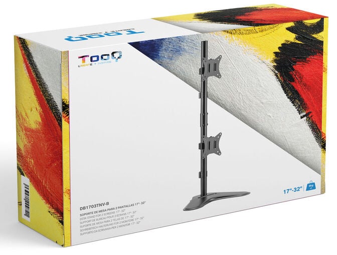 Suporte de Mesa Gaming Tabletop Tooq Duplo (Vertical) Tilt e Altura Ajust&aacute;vel 17" a 32" Max. 9kg Preto image number 2