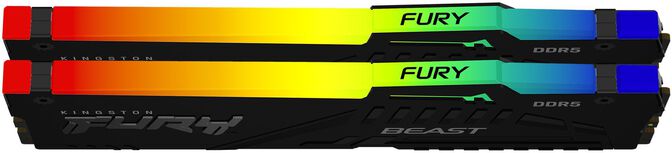 Kingston Kit 64GB (2 x 32GB) DDR5 6400MHz FURY Beast RGB EXPO Preto CL32 image number 1