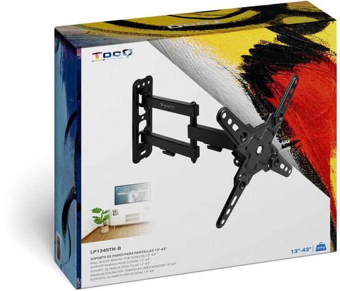 Suporte de Parede Tooq Tilt e Girat&oacute;rio 13" a 43" 66-370 mm Max. 20kg Preto image number 8