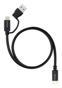 Cabo USB 3.2 Gen2x2 Nanocable 60W 4K/60Hz USB-C+USB-A/M / USB-C/M 2 M