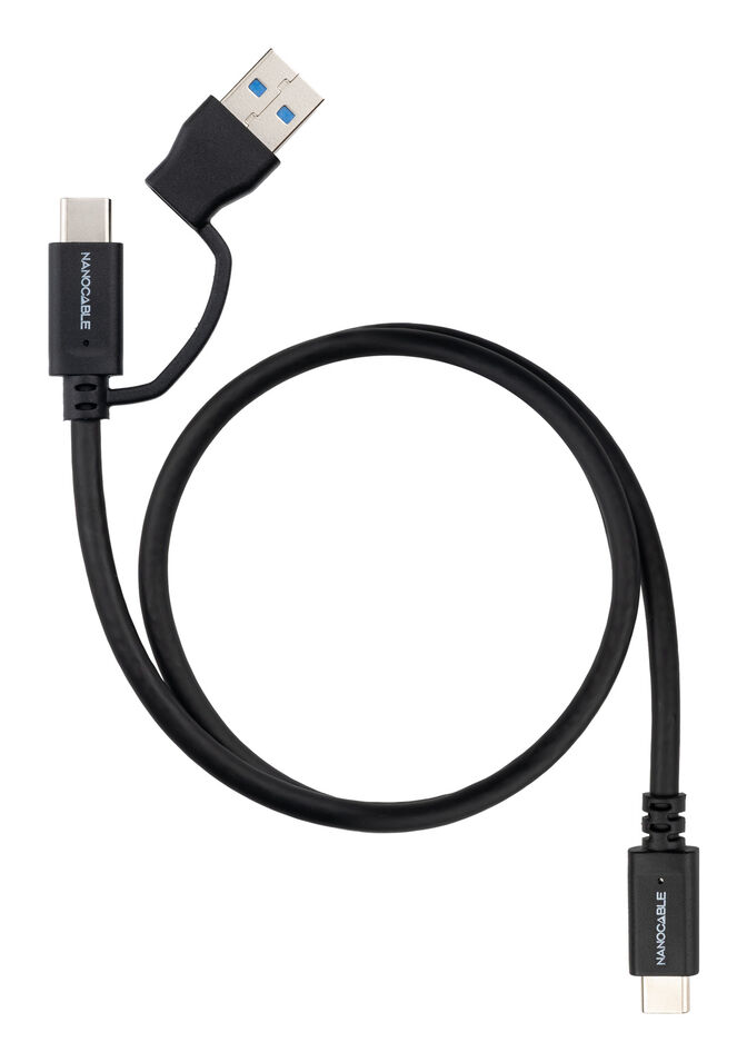 Cabo USB 3.2 Gen2x2 Nanocable 60W 4K/60Hz USB-C+USB-A/M / USB-C/M 2 M image number 0