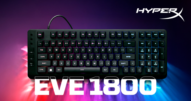 Teclado HyperX Eve 1800 Compact Gaming RGB PT Preto image number 1