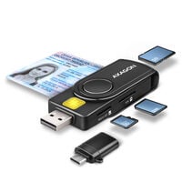Leitor cart&otilde;es AXAGON CRE-SMP2A USB Smart card & SD/microSD/SIM