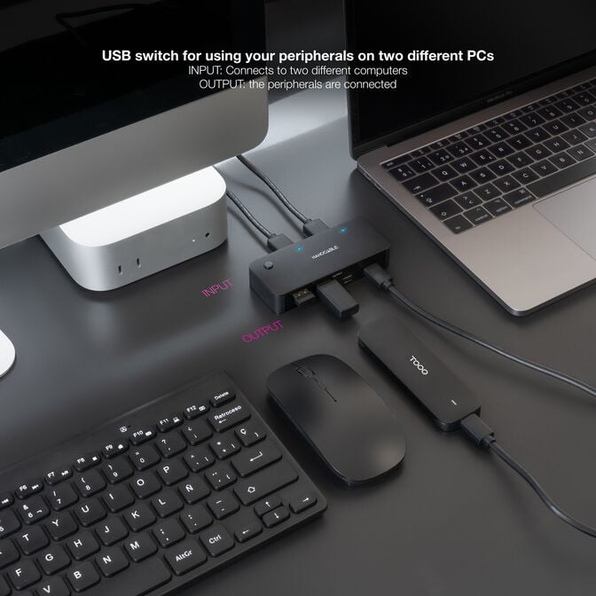 Switch Comutador Nanocable 2x USB 3.0 a 2xUSB-A 3.0 + 2x USB-C 3.0 image number 2