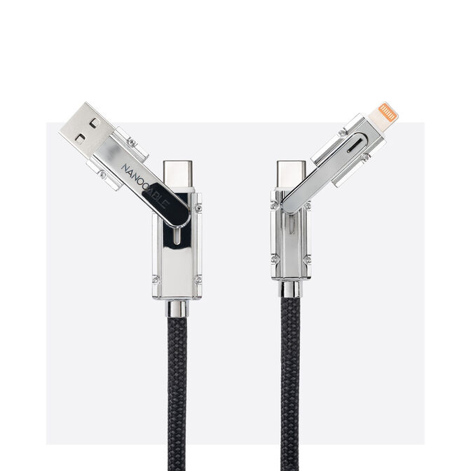 Cabo USB 2.0 27W c/ LED Nanocable USB-C/USB-A/M > Lightning/USB-C/M 1 M image number 1