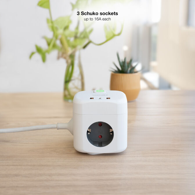 Cubo Nanocable com 3 Tomadas 3 USB com interruptor Branco image number 7