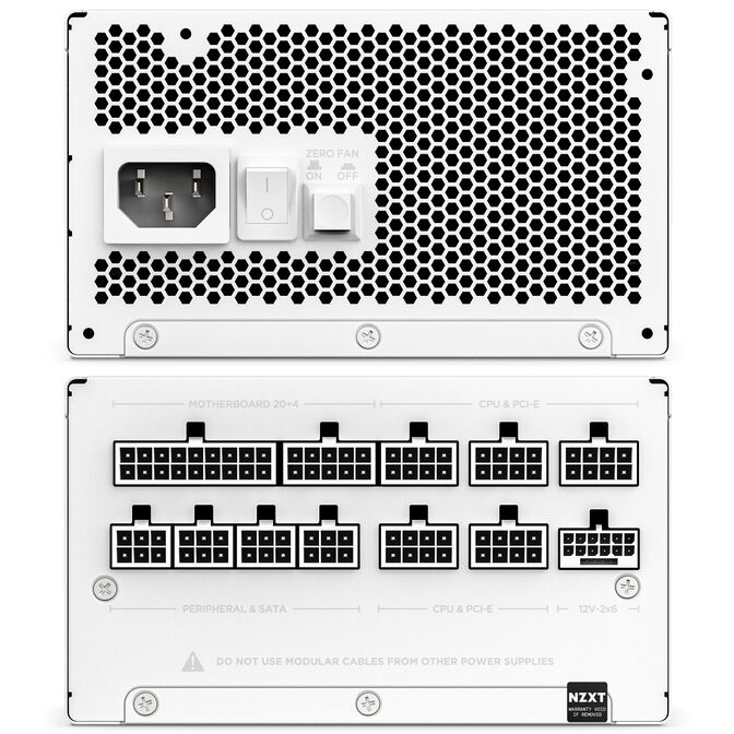 Fonte de Alimenta&ccedil;&atilde;o NZXT 1000W 80+ Gold ATX 3.1 PCIe 5.1 Branca image number 5