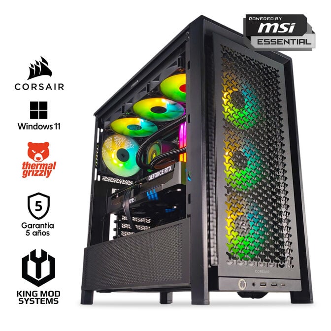 Computador King Mod Gamer-PC x iCUE Ryzen 7 9700X 32GB DDR5 1TB RTX 5070 WiFi W11 Bonus