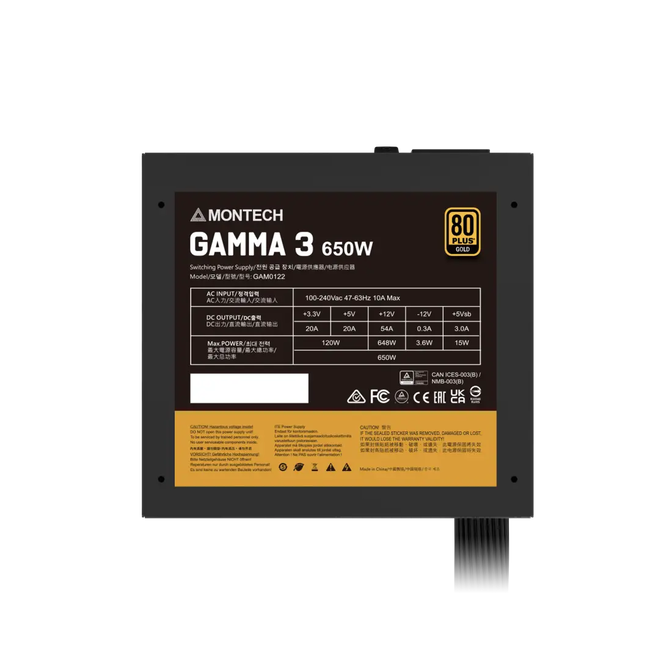 Fonte Modular Montech Gamma 3 650W 80 Plus Gold ATX 3.1 image number 5