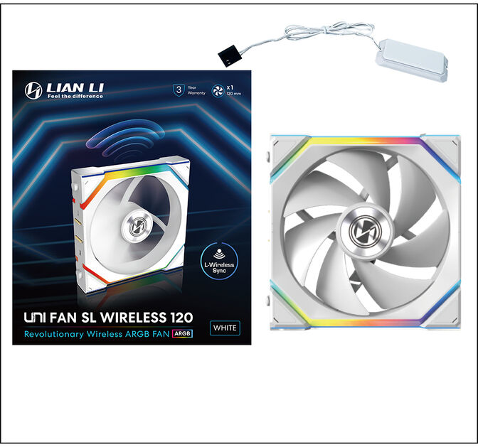 Ventoinha Lian Li UNI FAN SL120 Wireless RGB PWM Branco 120mm image number 3