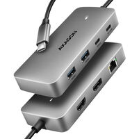 HUB AXAGON HMC-CUB83X2 1x HDMI + 1x DP + 2x USB-A + 1x USB-C + PD 100W, USB-C cable 15 cm