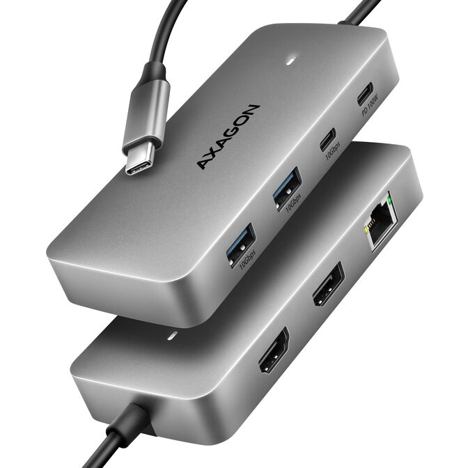 HUB AXAGON HMC-CUB83X2 1x HDMI + 1x DP + 2x USB-A + 1x USB-C + PD 100W, USB-C cable 15 cm image number 0