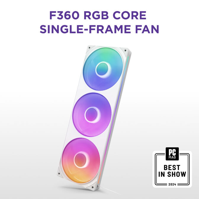 Ventoinha NZXT F360 RGB Core Single-Frame Brancas - Tripla Ventoinha 120mm ( 360mm ) image number 5