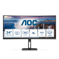 Monitor Curvo AOC 34" CU34V5C/BK VA WQHD 100Hz 1ms USB-C 3.2 ( DP alt + PD65W)