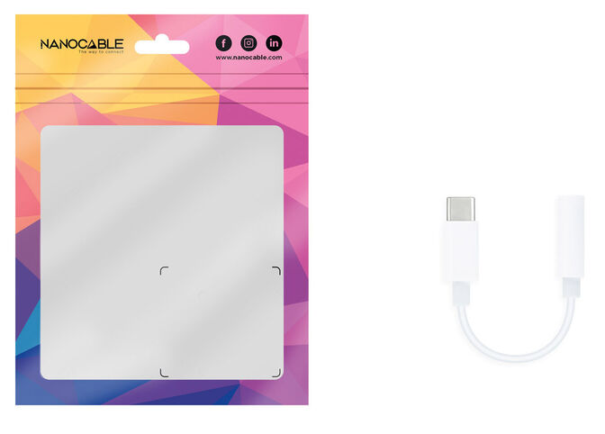 Cabo Conversor de &Aacute;udio Nanocable USB-C/M Jack 3.5/F 11 CM Branco image number 2