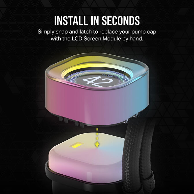 M&oacute;dulo de Ecr&atilde; Corsair LCD iCUE LINK RX Preto image number 7