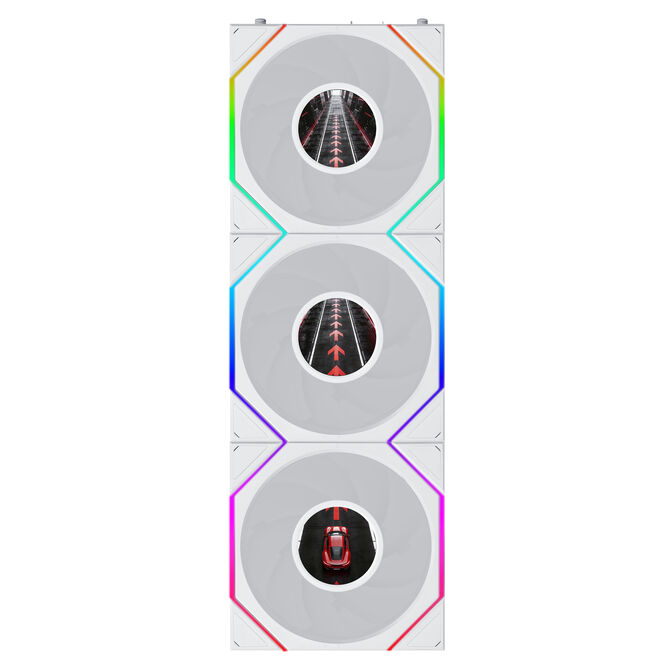 Ventoinha Lian Li UNI FAN TL120 LCD FLEX Wireless Reverse Blade Branco 120mm (Pack 3) image number 1
