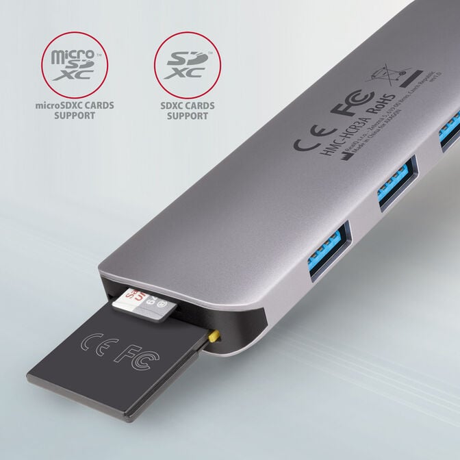 HUB USB-C AXAGON HMC-HCR3A 3x USB-A + HDMI + SD/microSD, USB-C 3.2 Gen image number 4