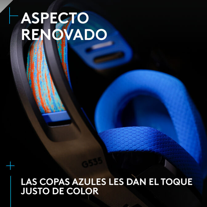 Headset Logitech G535 Lightspeed Wireless Gaming Preto/Azul image number 9