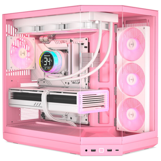 Caixa E-ATX Hyte Y50 Vidro Temperado Strawberry Milk image number 1