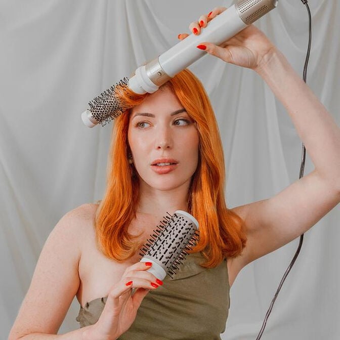 Modelador de Cabelo Cecotec Bamba Ceramic Care AirGlam 14 em 1 Champagne image number 6