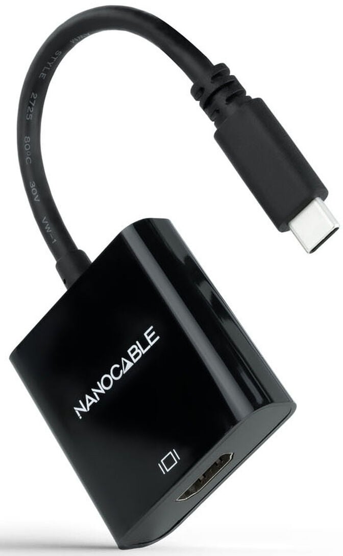 Adaptador Nanocable USB-C M > HDMI F 15 CM Preto image number 2