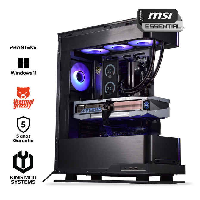 Computador King Mod Gamer-PC Ryzen 7 9850X3D 64GB DDR5 2TB RTX 5090 WiFi W11 Bonus