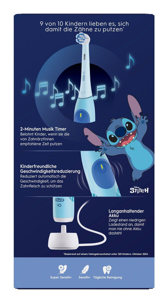 Escova de Dentes El&eacute;trica Oral-B iO Kids 6+ Stitch com Estojo de Viagem image number 2