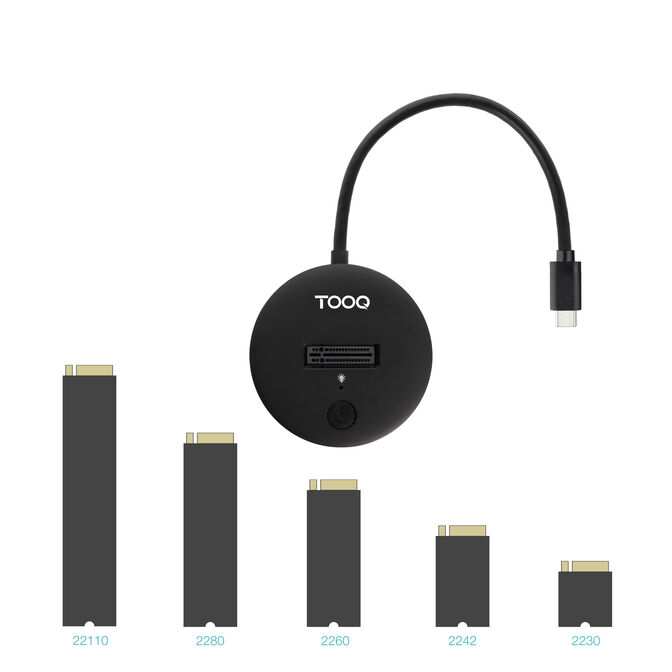 Dock Tooq para 1x SSD M.2 NVMe PICe USB-C 3.2 GEN 2 Preto image number 2