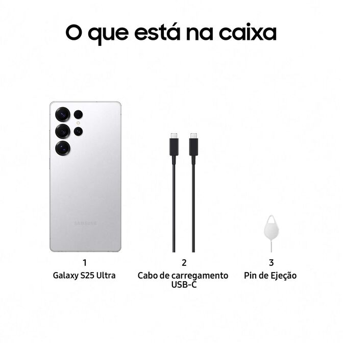 Smartphone Samsung Galaxy S25 Ultra  6.9" (12 / 512GB) 120Hz Branco Prateado Tit&acirc;nio image number 7