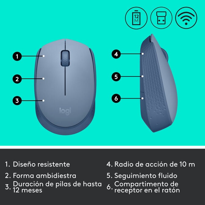 Rato Logitech M171 Wireless Azul image number 9