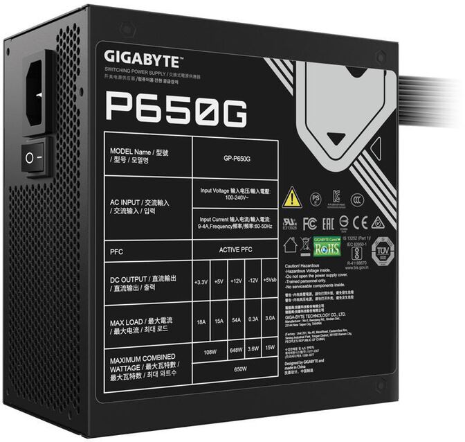 Fonte Gigabyte P650G 650W 80+ Gold image number 3