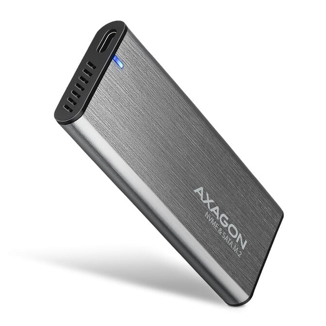 Caixa Externa AXAGON EEM2-SG2 RAW BOX para SSDs M.2 USB-C 3.2 Gen 2 Silver image number 0
