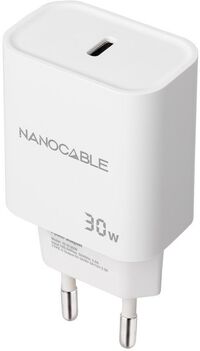Carregador Nanocable USB-C/PD 30W Branco