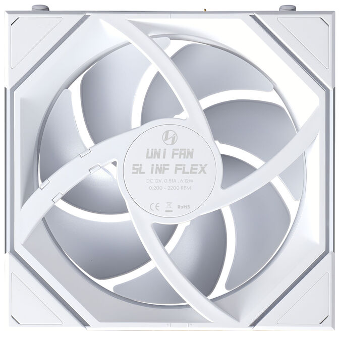 Ventoinha Lian Li UNI FAN SL120 Infinity FLEX Wireless Reverse Blade Branco 120mm (Pack 3) image number 6