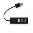 Mini HUB USB Ewent 2.0 de 4 Portas Preto image number null