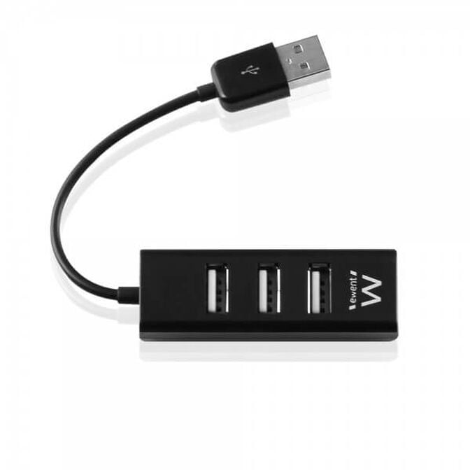 Mini HUB USB Ewent 2.0 de 4 Portas Preto image number 1