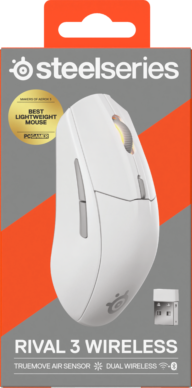 Rato Steelseries Rival 3 Wireless/Bluetooth Gen2 Branco image number 8