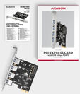 Adaptador PCIe AXAGON PCEU-43RSA - 4x USB 5Gbps port, SATA power image number null