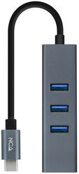 Adaptador Gigabit Nanocable USB-C a Ethernet Gigabit 10/100/1000 Mbps / 3x USB 3.0 15 CM Cinza image number null
