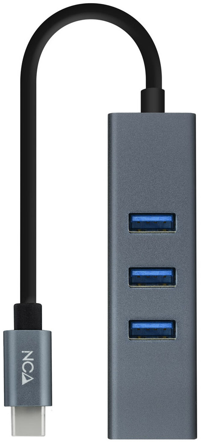 Adaptador Gigabit Nanocable USB-C a Ethernet Gigabit 10/100/1000 Mbps / 3x USB 3.0 15 CM Cinza image number 0