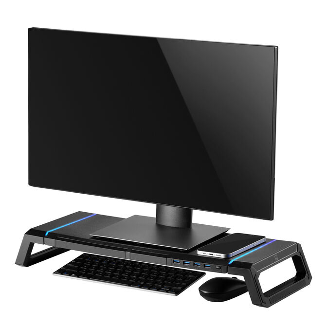 Base para Monitor Ewent Foldable RGB c/ Hub USB 3.0 Preto image number 2
