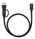 Cabo USB 3.2 Gen2x2 Nanocable 60W 4K/60Hz USB-C+USB-A/M / USB-C/M 2 M image number null