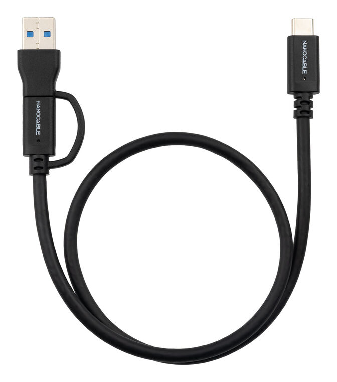 Cabo USB 3.2 Gen2x2 Nanocable 60W 4K/60Hz USB-C+USB-A/M / USB-C/M 2 M image number 1