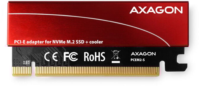 Adaptador PCIe-3.0-x16 AXAGON PCEM2-N, 1x M.2/NVMe/SSD com dissipador passivo image number 4