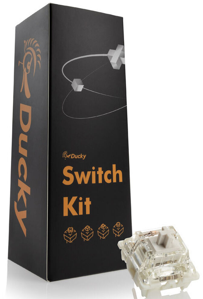 Pack 110 Switches Ducky Gateron G Pro White, Mec&acirc;nicos, 3-Pin, Linear, MX-Stem, 38g image number 0