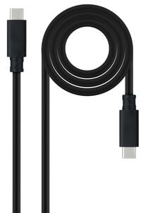 Cabo USB-C 3.1 Gen2 Nanocable 10Gbps 5A 4K/60Hz 0.5 M Preto