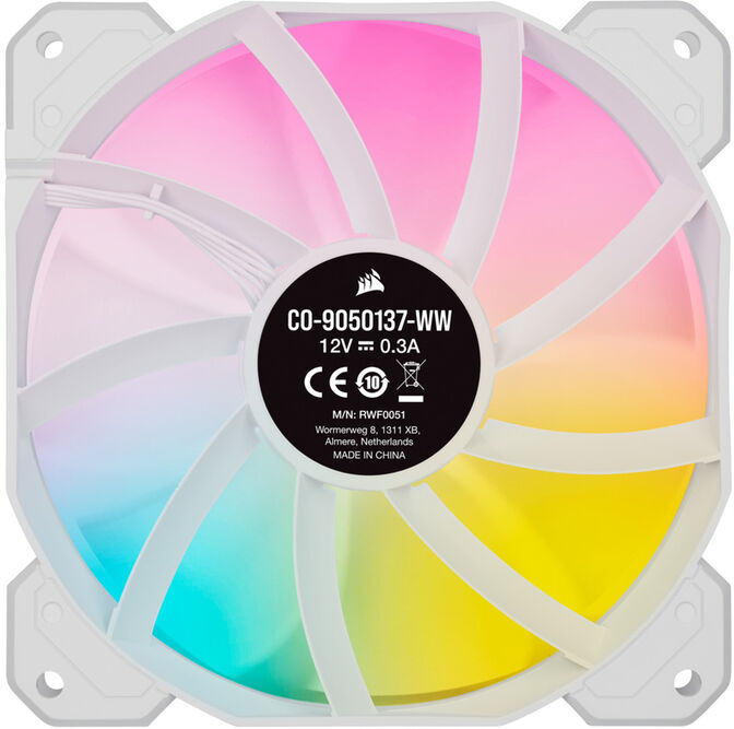 Ventoinha Corsair iCUE SP120 RGB ELITE PWM Branca 120MM (Pack 3) c/ Lighting Node CORE image number 2